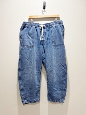 GAP Women’s Super Soft Pull On Barrel Denim Medium Wash Blue Pants Size XXL